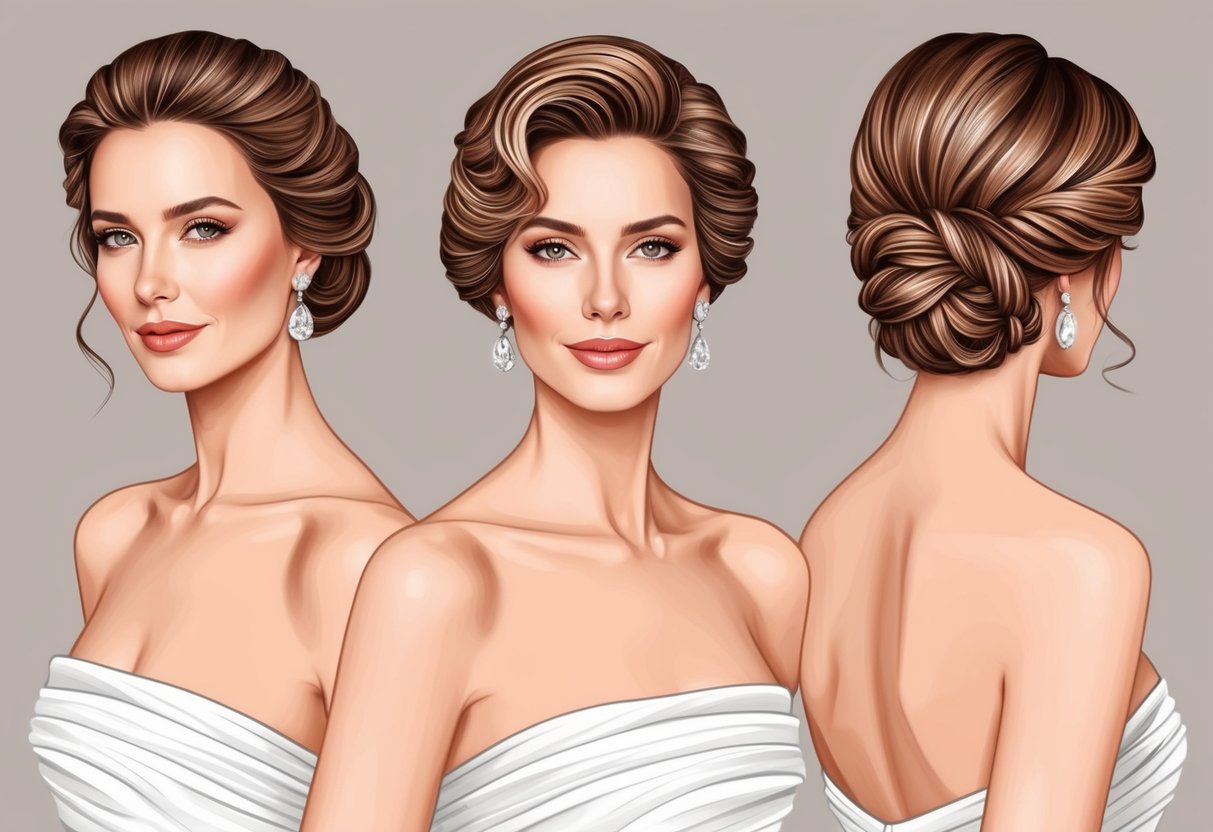 A woman with elegant, timeless hairstyles, showcasing effortless beauty and sophistication