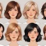 A group of women with different face shapes wearing various face-framing haircuts that enhance their facial features.